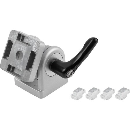 Kipp Joint Block With Adjustable Handle 40X40X60, Form:C Zinc, Type I, Comp:Zinc, Comp:Black, Bn=8 K1051.1084040